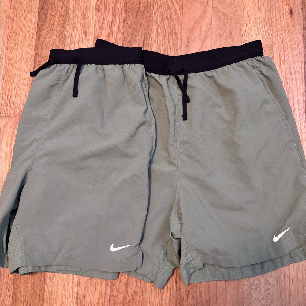 2 PAIRS- Nike Kid’s Olive Green Athletic Shorts